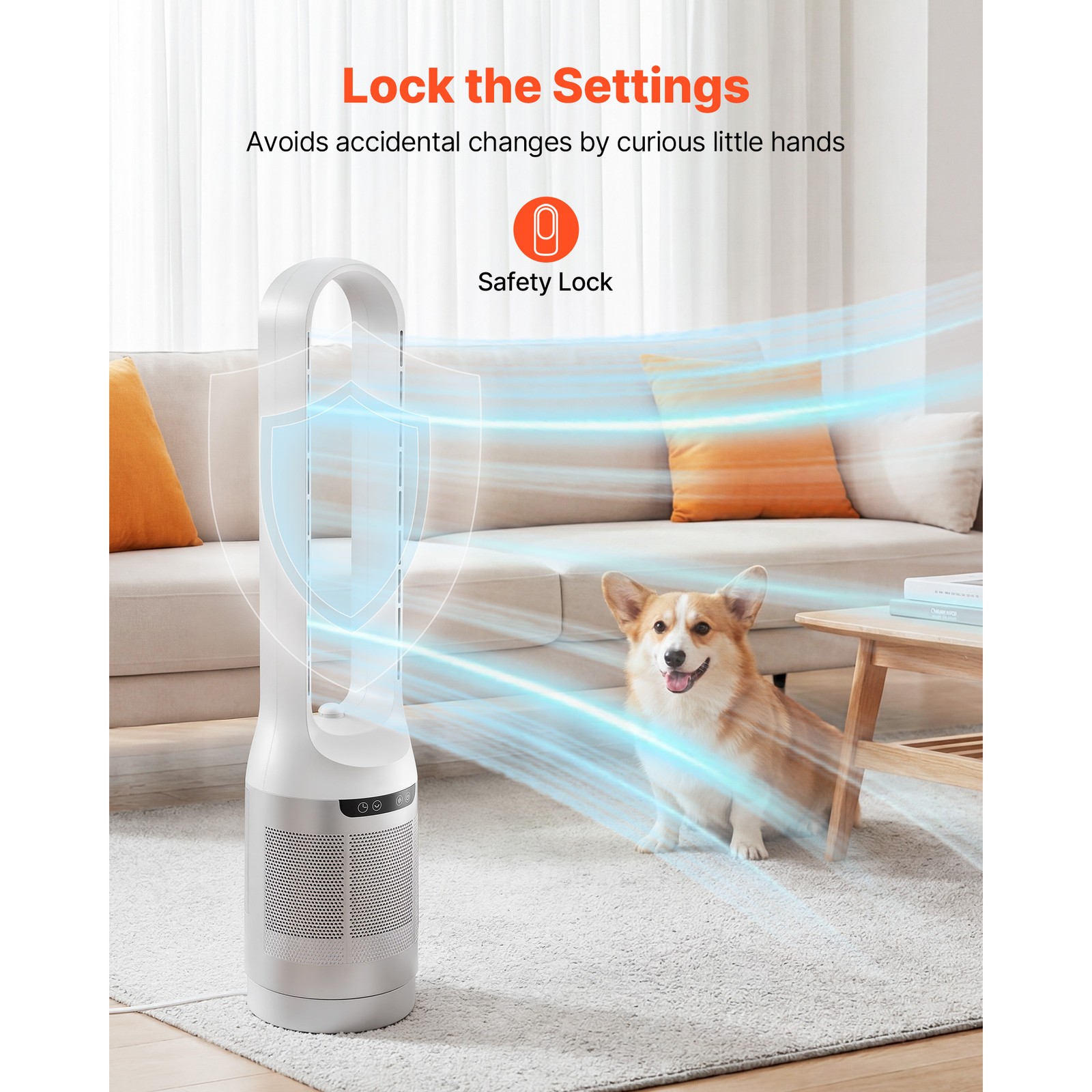 Uimoso Bladeless Tower Fan with Remote,65° Oscillation, 12-Speed Settings, White