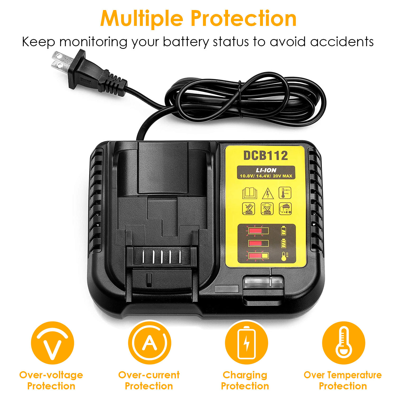 Battery Charger Replacement Fit for Dewalt 10.8-20V DCB107 DCB101 DCB200 DCB205