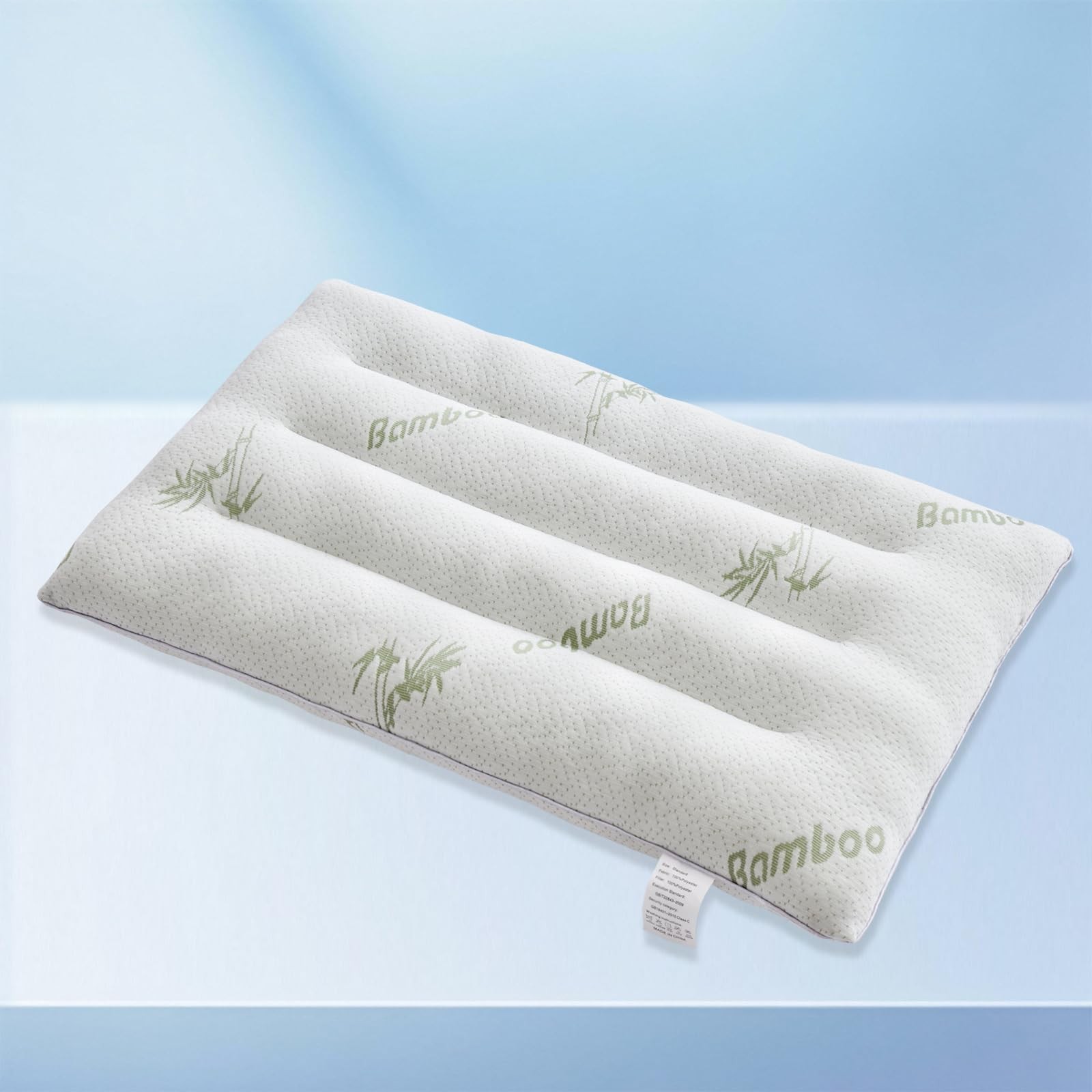 SWTMERRY Ultra Thin Pillow 2.5in Bamboo Flat Bed Pillow Stomach Side