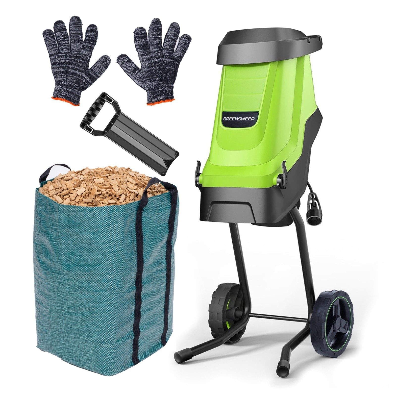 Electric Wood Chipper & Mulcher 15A – Garden Shredder for Branches Sticks