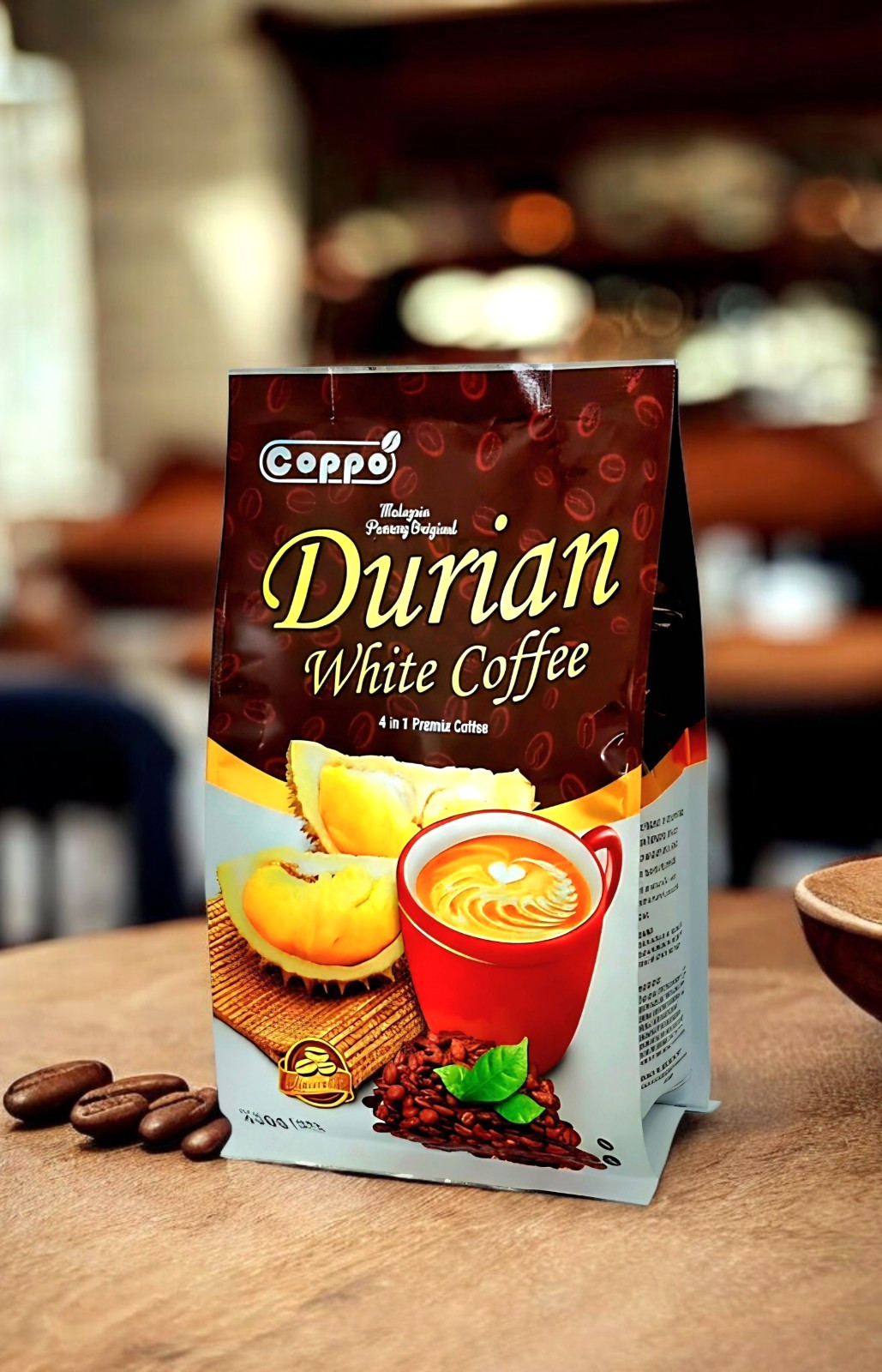 COPPO Durian White Coffee | Instant 4-in-1 Premix | Malaysia | 12 Sachets 456g
