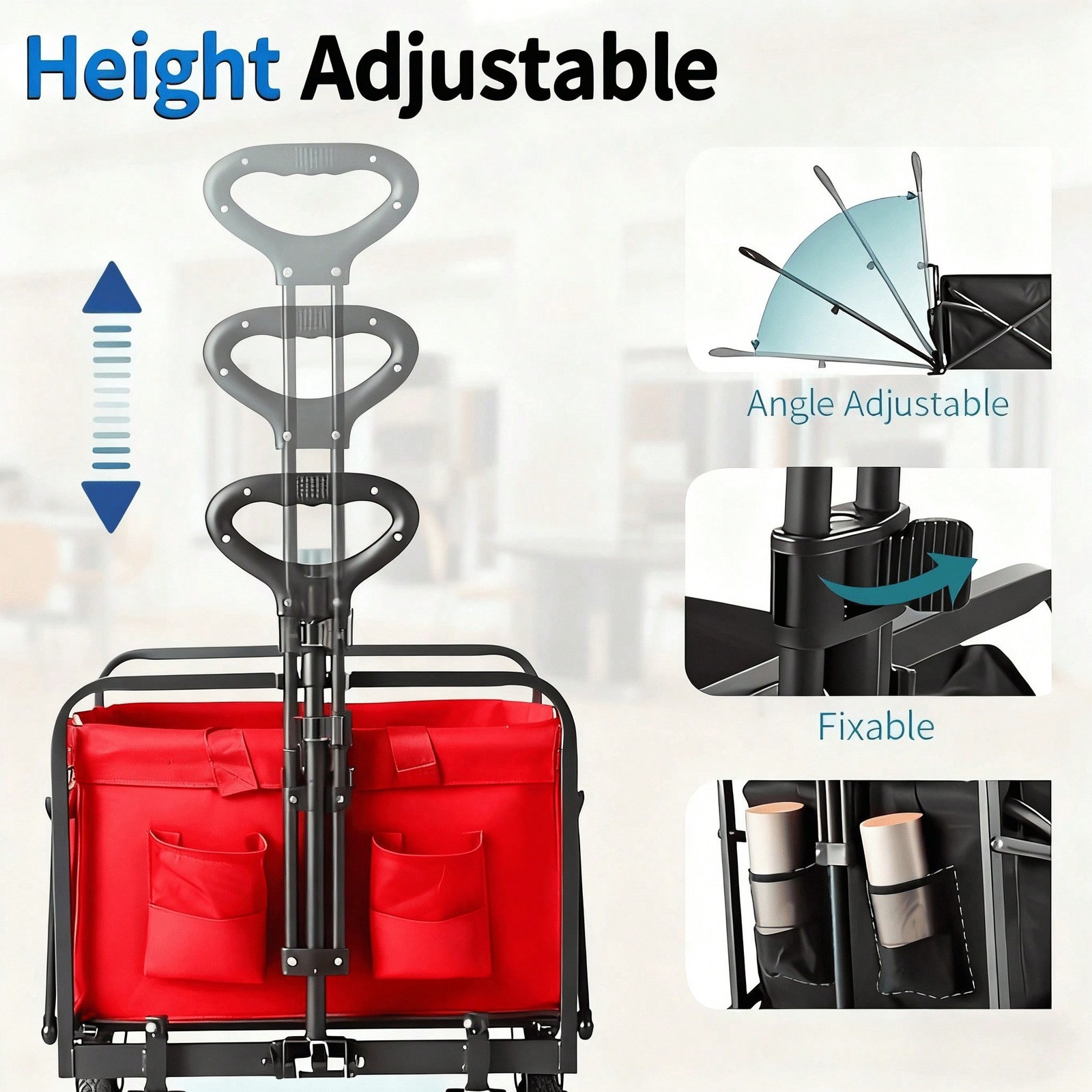 Camping Wagon All-Terrain Heavy-Duty Folding Hand Truck, Large Capacity Camping