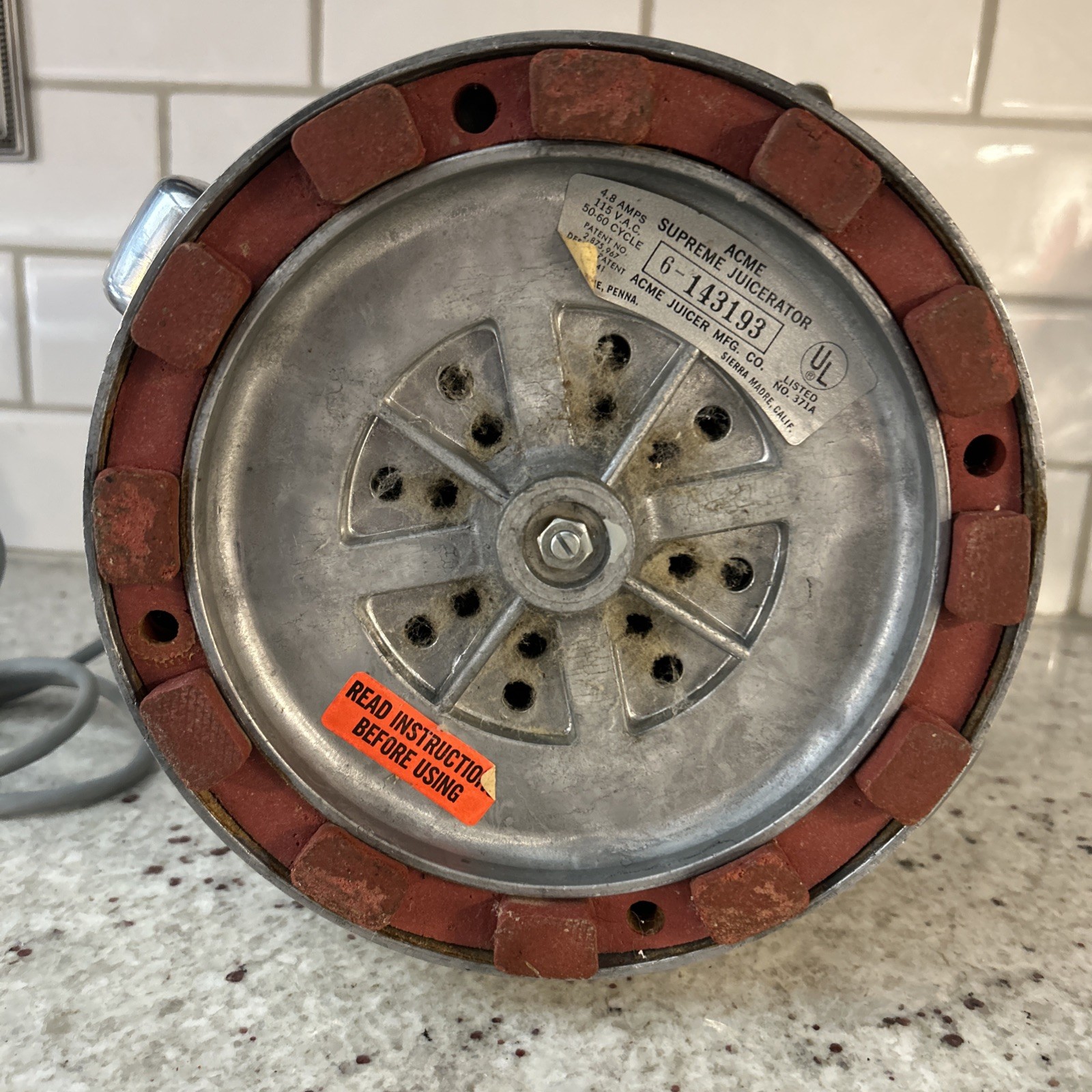 Acme Supreme JUICERATOR 6001 Centrifugal Juicer Stainless Steel Tested Works