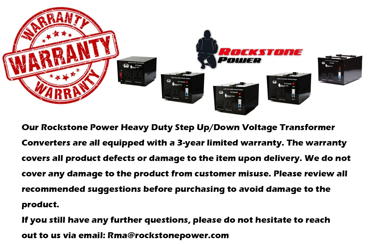 ROCKSTONE POWER 3000W Step Up/Down Voltage Converter Transformer 110V/220V
