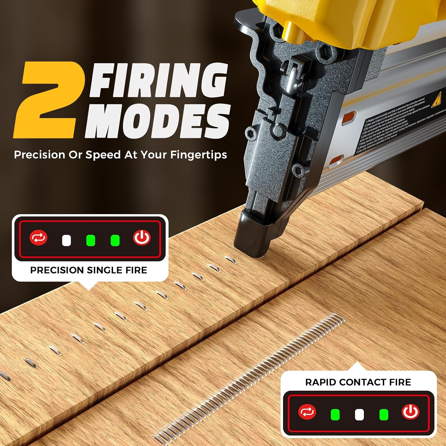 Cordless 2″ Brad Nailer Compatible with Dewalt 20V Battery(Tool Only), 2 in 1 El