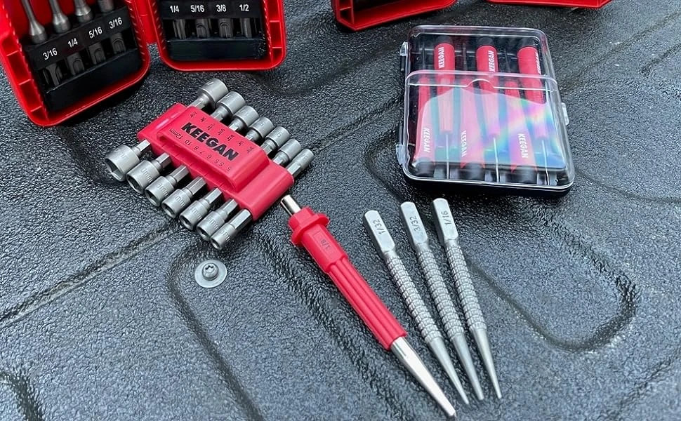 Nail Setter & Center Punch Set 4″ Wood Metal Super Impact Resistance 4-Piece