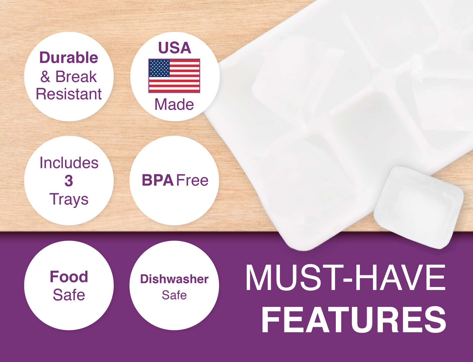 Arrow Ice Cube Trays, 3pk – Easy Release Large Ice Cube Trays for any Drink