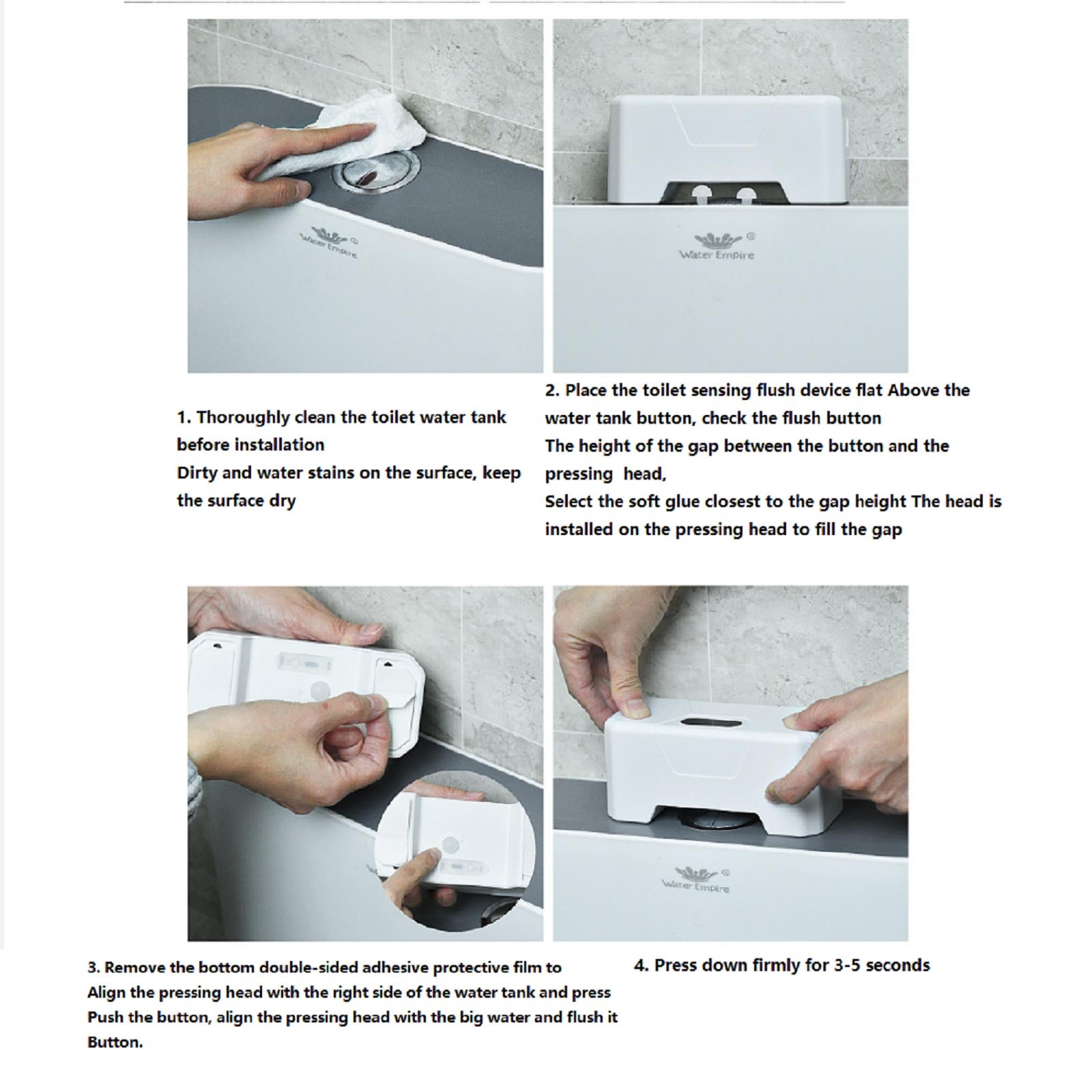 ABS Plastic Automatic Touchless Toilet Flusher Button Home Flushing Sensor