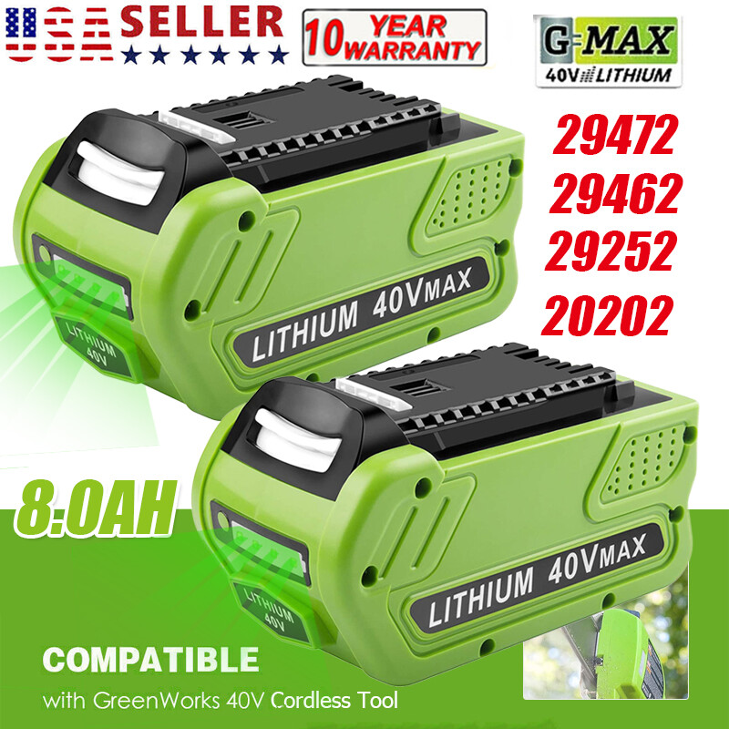 1X 2X 40V 8.0Ah 29472 For Greenworks 40V Lithium G-MAX Battery 29462 29482 29252