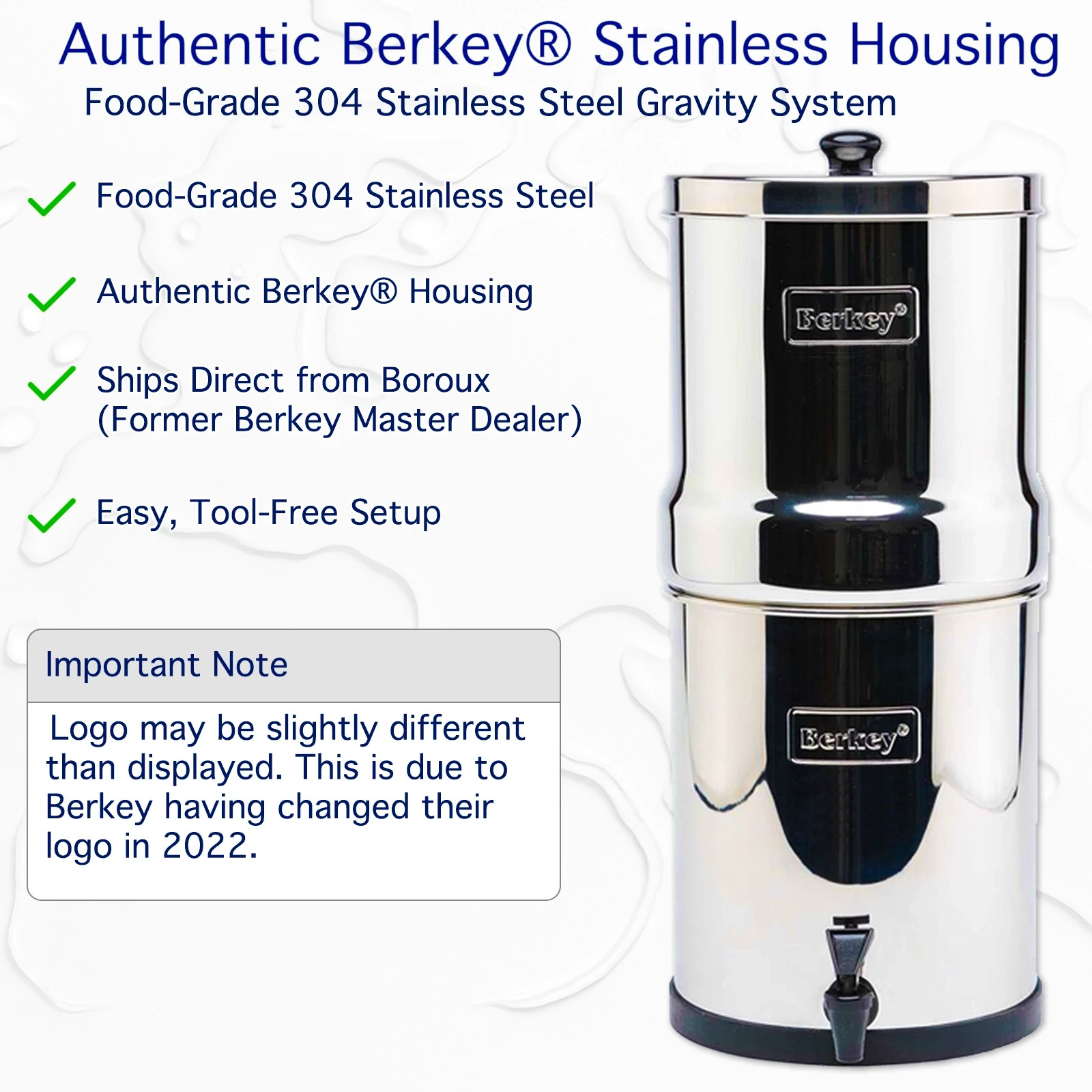 Berkey Water Filter System with Boroux Foundation Black and Fluoride Filters