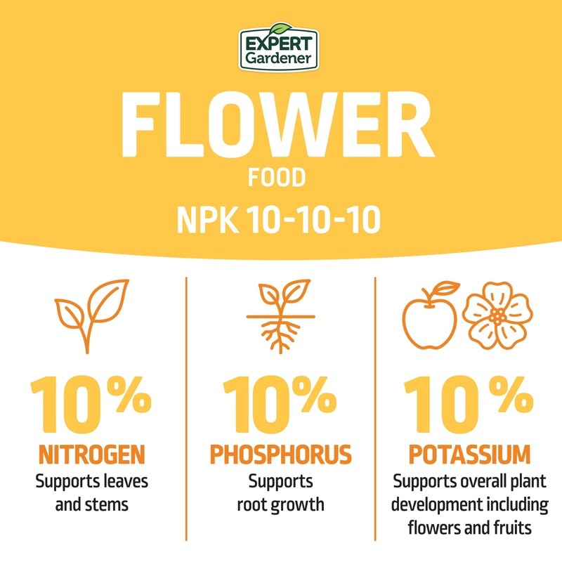 Flower Food Fertilizer 10-10-10 Granules Time Release 3 Months Annual Perennials
