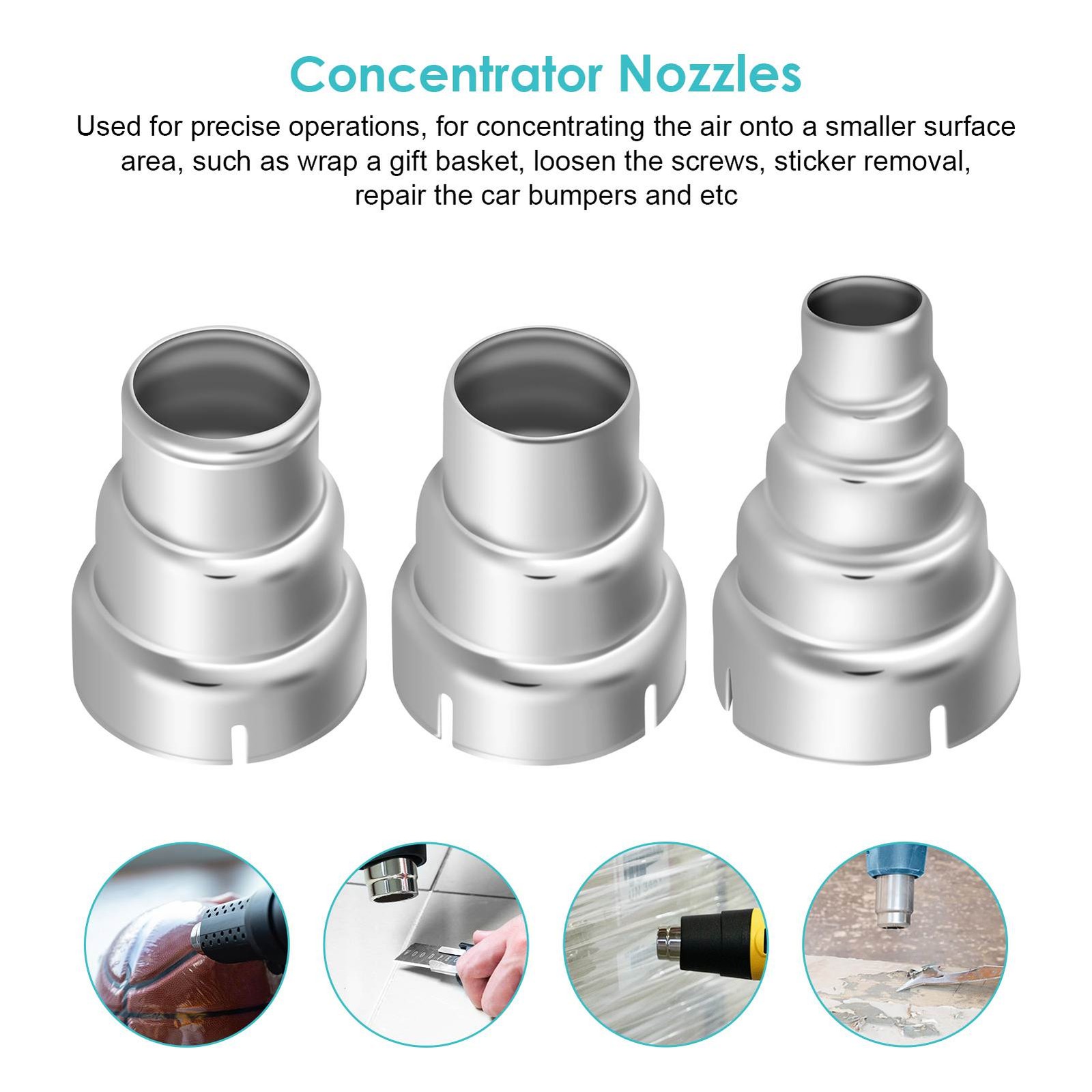 7Pcs 35-40mm Heat Gun Nozzle Kit Hot Air Tool Nozzles Tips Accessories Set
