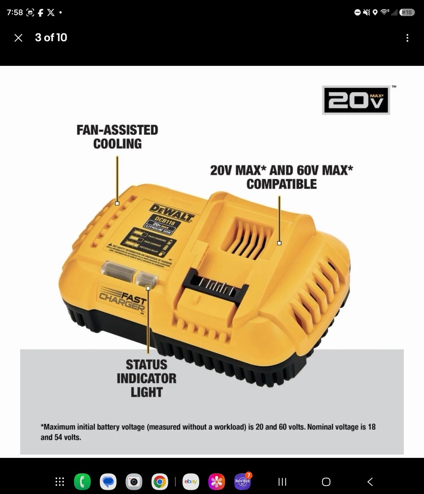 DEWALT FLEXVOLT 20V/60V Max 9Ah Battery & Fast Charger Kit DCB609C NEW