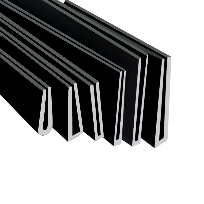Black Rubber U Channel Edging Trim Seal U-Shaped Bumper Sealing 0.1mm-36mm Slot