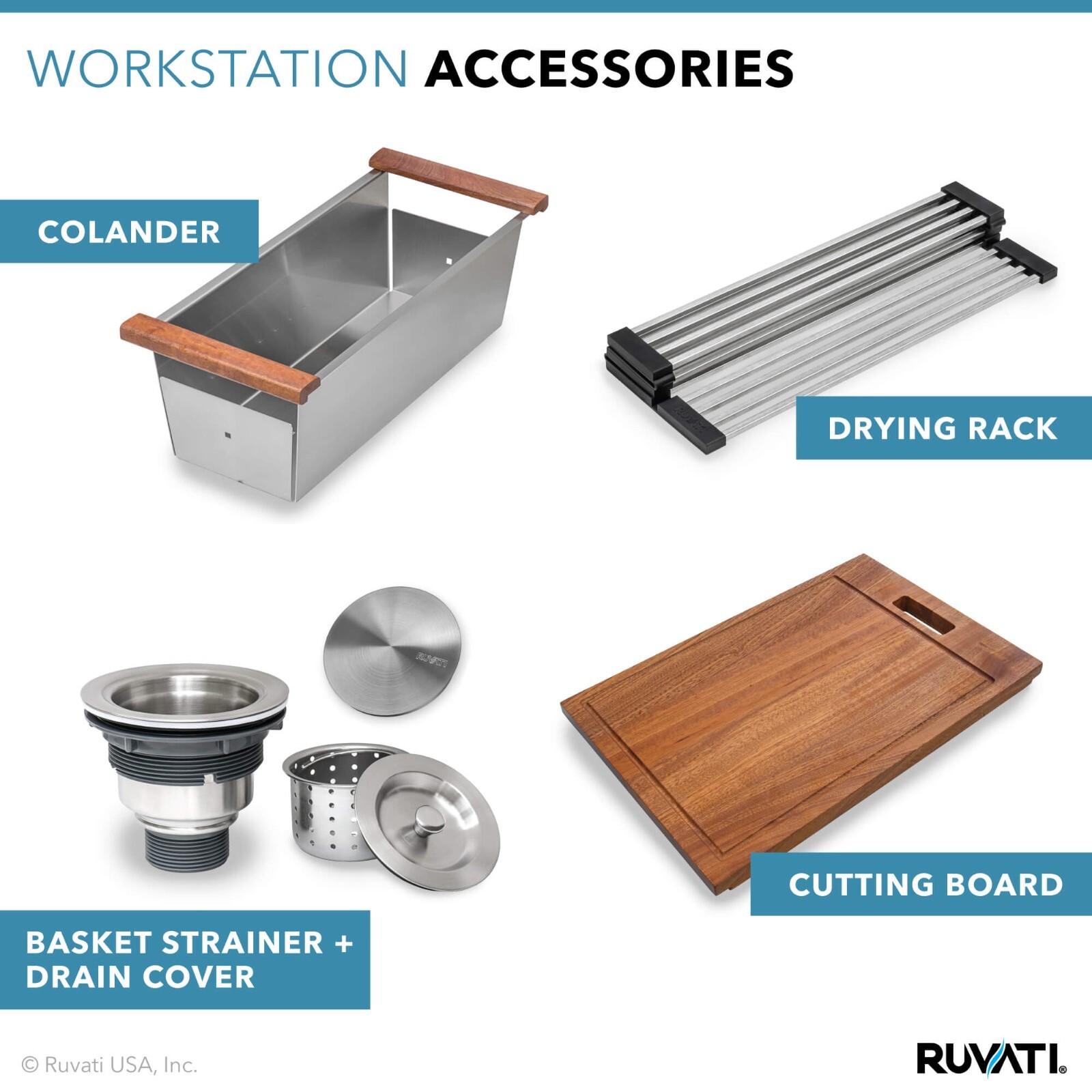 Ruvati 33″ Workstation Ledge Rounded Corners Undermount Sink – RVH8303