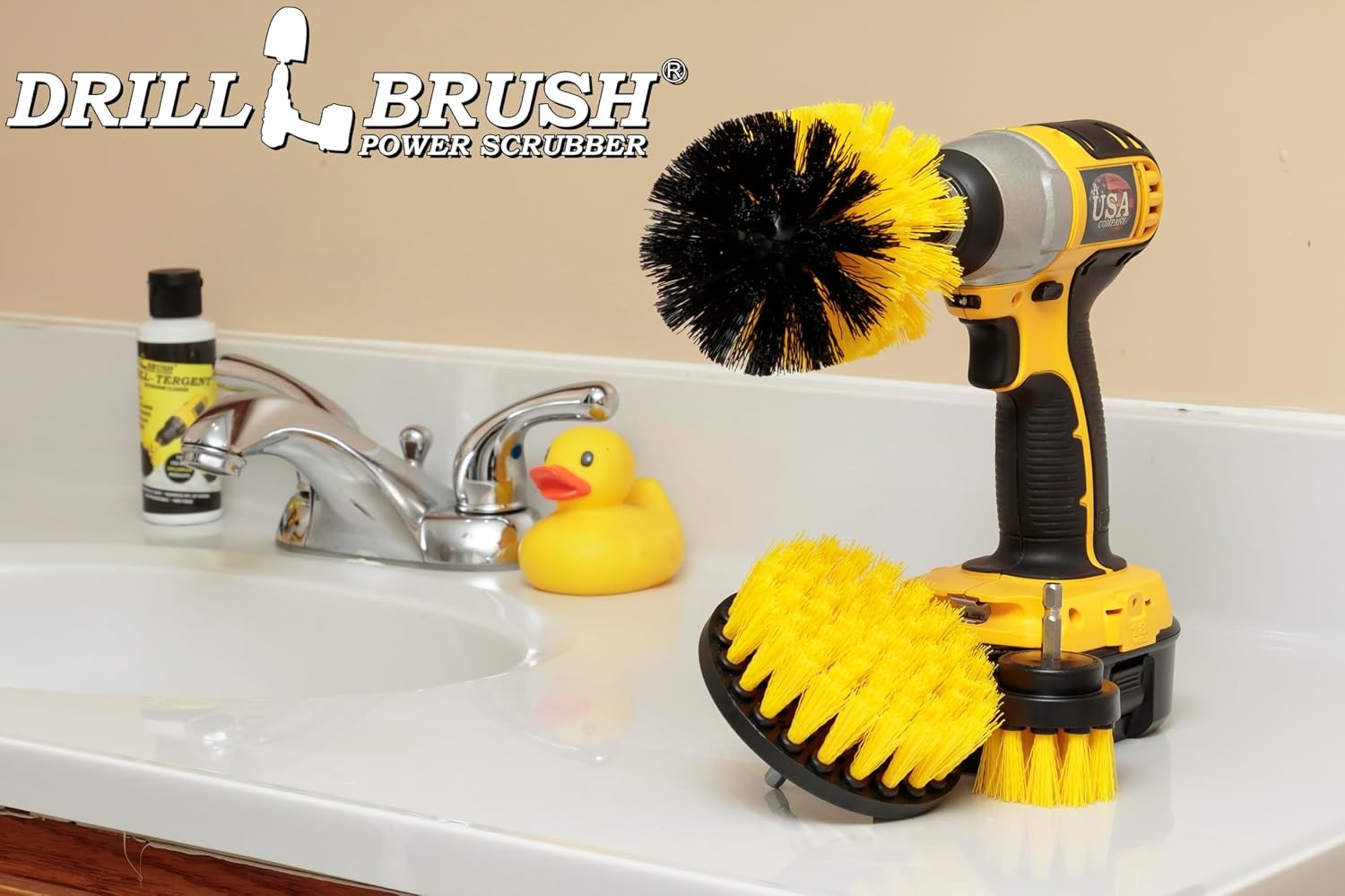 Drillbrush Drill Brush Attachment Set for Bathroom, Tile & Grout Cleaning | Powe