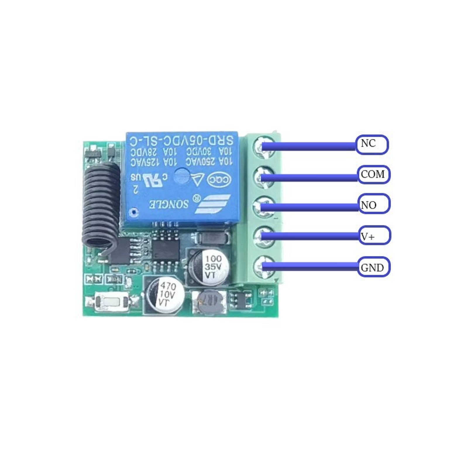 433Mhz DC5-30V 1CH Universal Wireless Remote Control Switch Relay Receiver Kit R