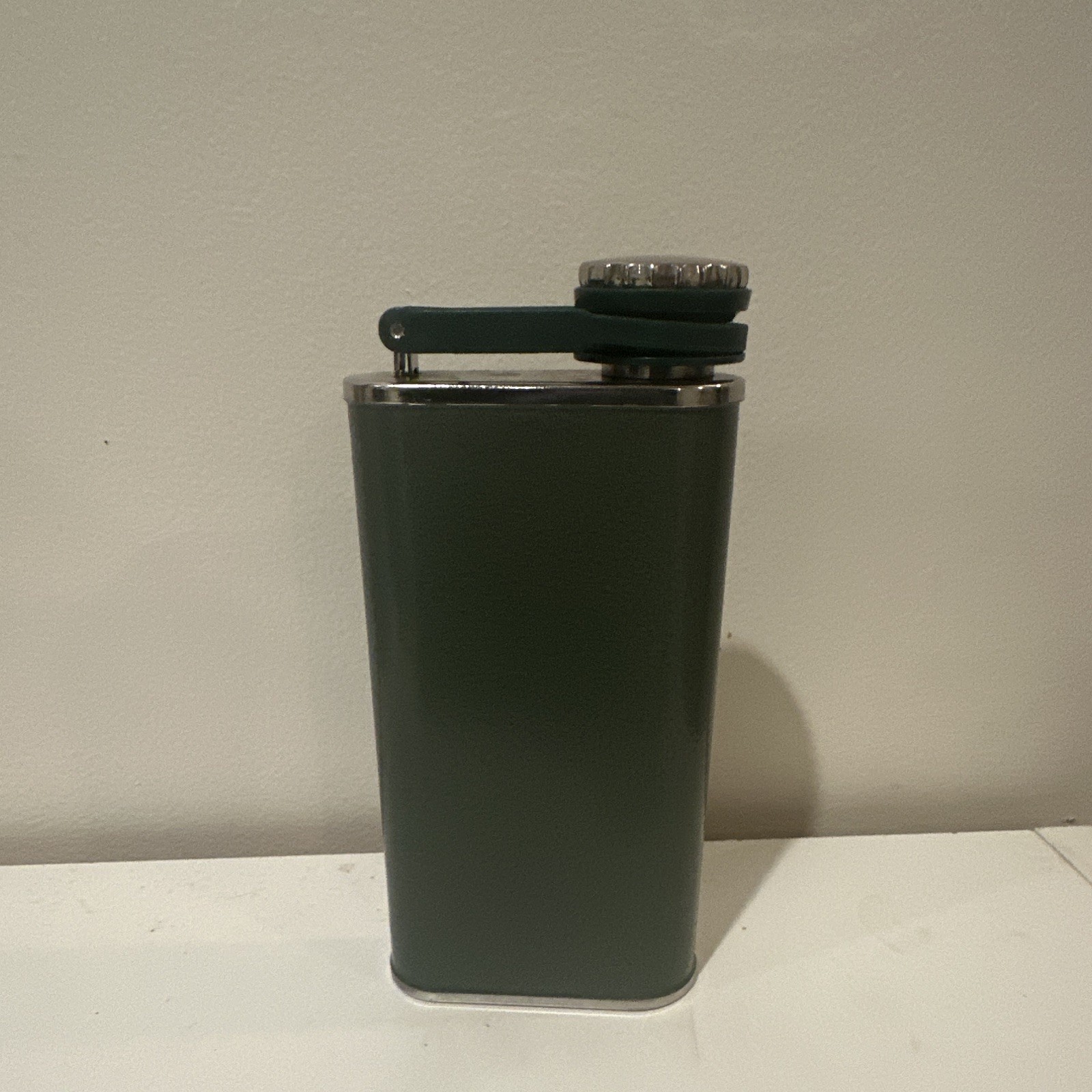 Stanley 8 oz Stainless Steel Hip Flask Green/Silver Attached Screw Cap