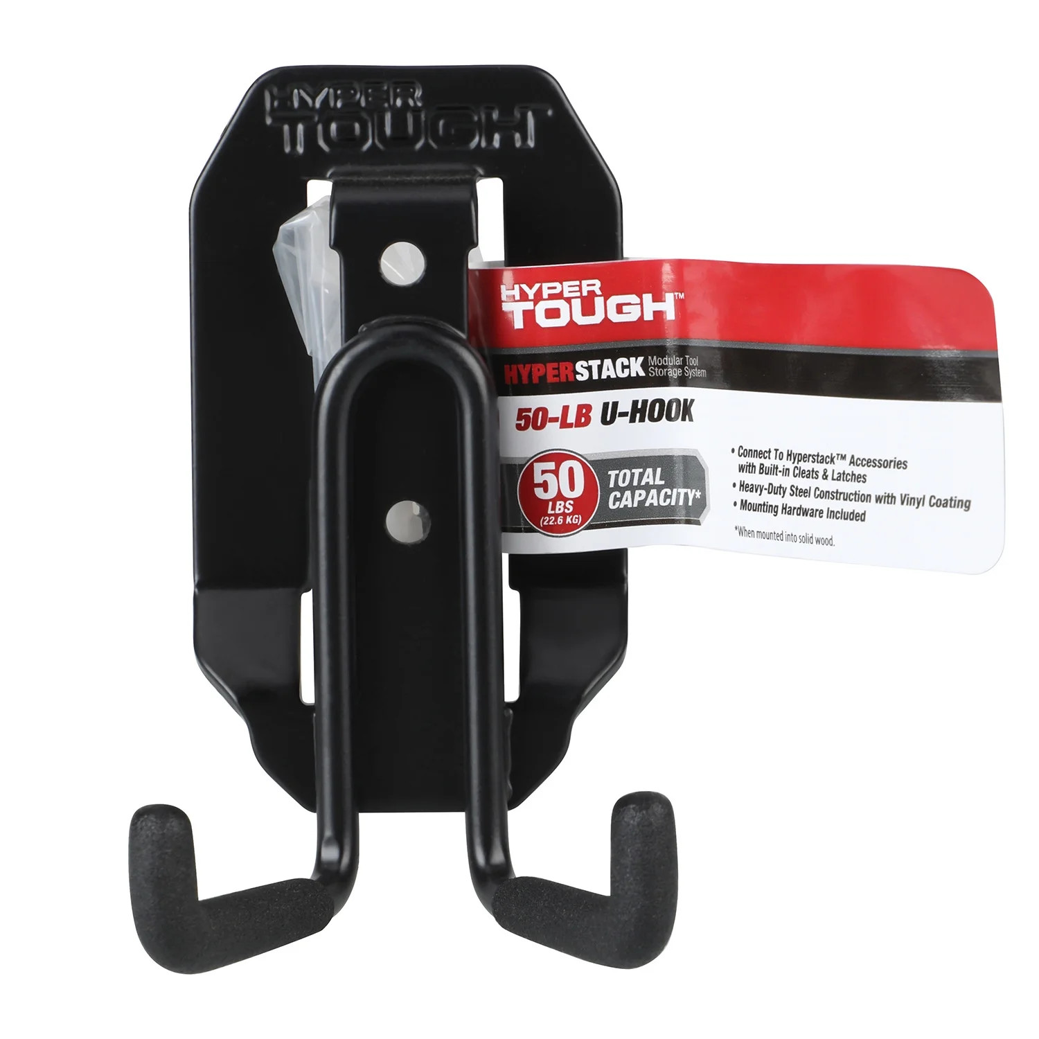 Hyper Tough Hyper Stack Compact Heavy Duty Steel Utility Hook, Black