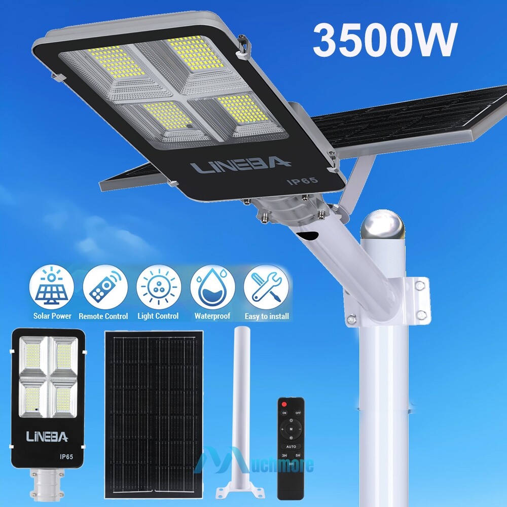 8000000000LM Commercial Solar Street Light Motion Sensor Backyard Road Wall+Pole