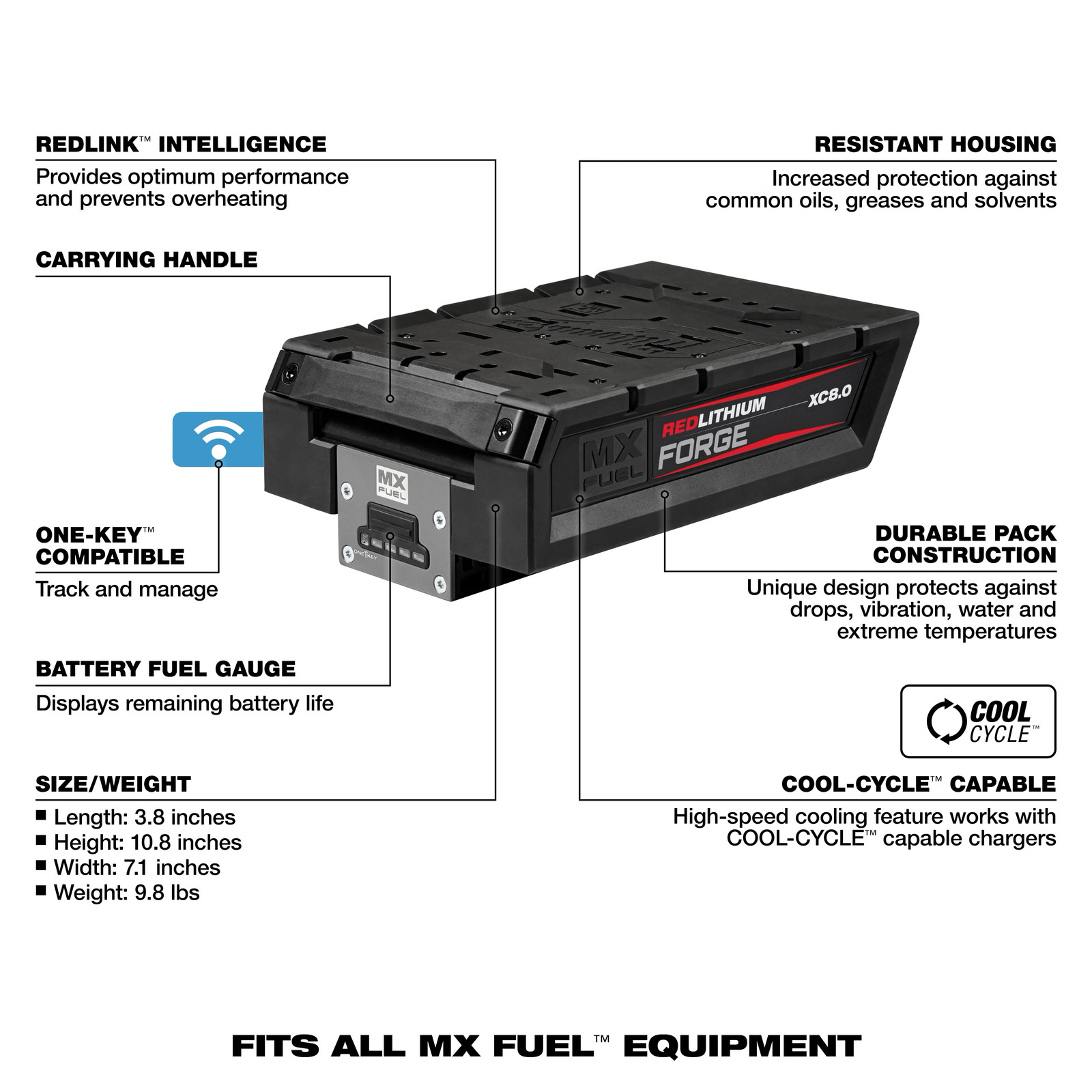 Milwaukee MXFXC608 MX FUEL REDLITHIUM FORGE XC8.0 Battery Pack