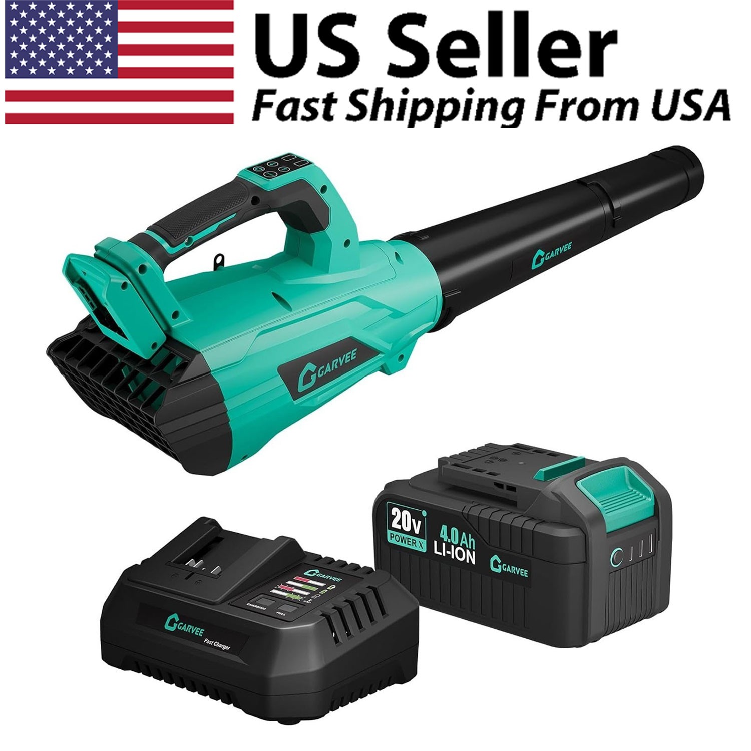 Cordless Leaf Blower Brushless 20V HP 250MPH 750CFM Mulcher/Vacuum w/4Ah Battery