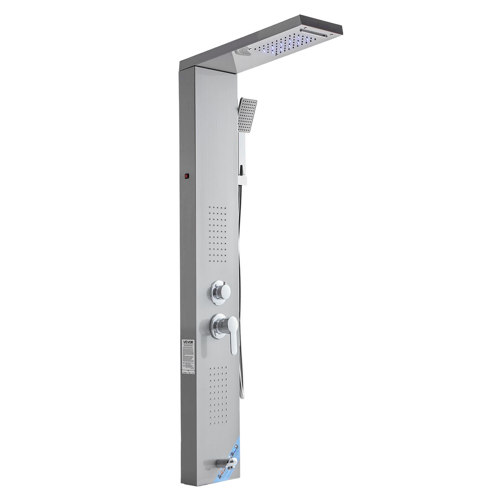 VEVOR Shower Panel Tower System Stainless Steel Column Rainfall Waterfall Head