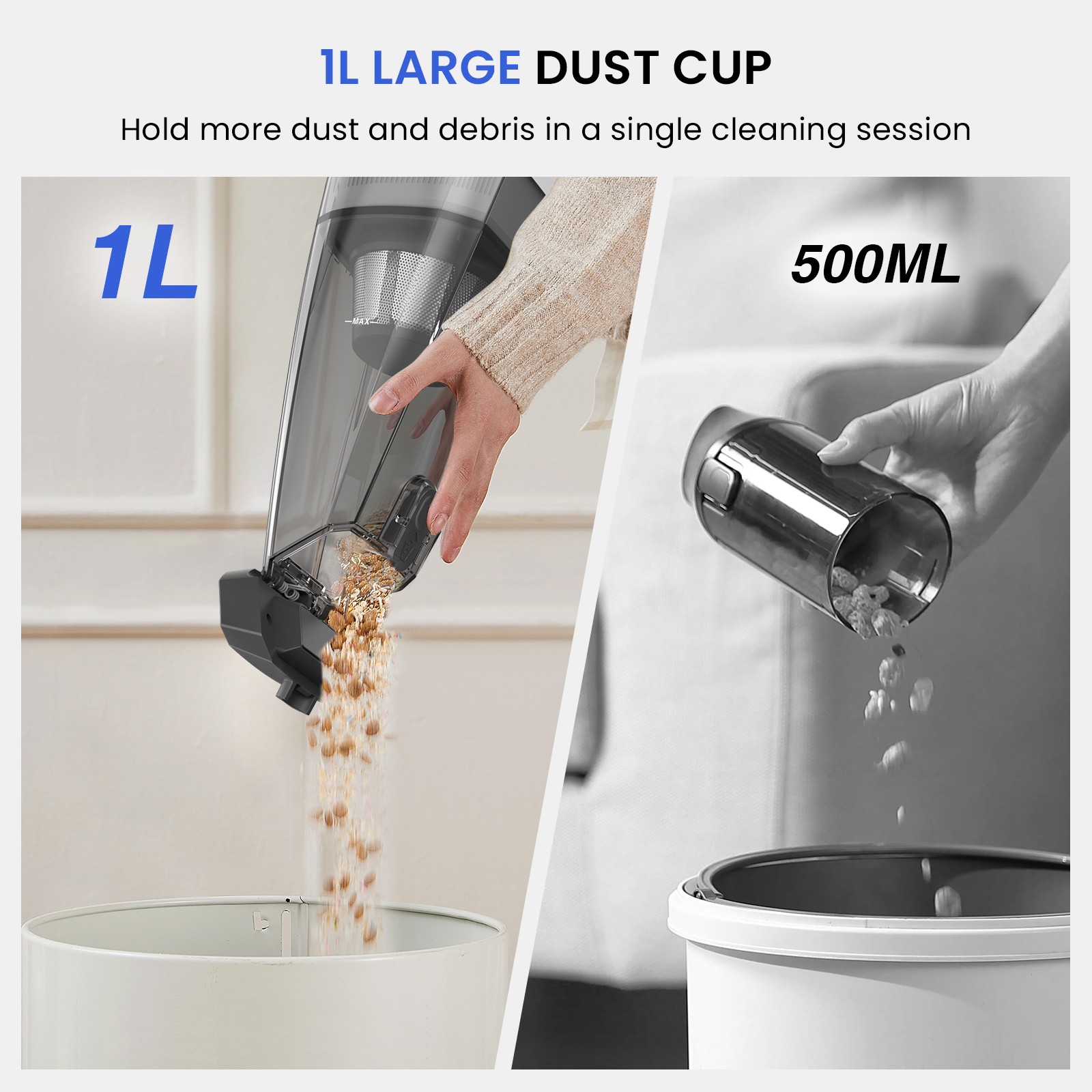 Handheld Cordless Vacuum Cleaner 25KPA Portable 120W HEPA Filter Home Car Pet