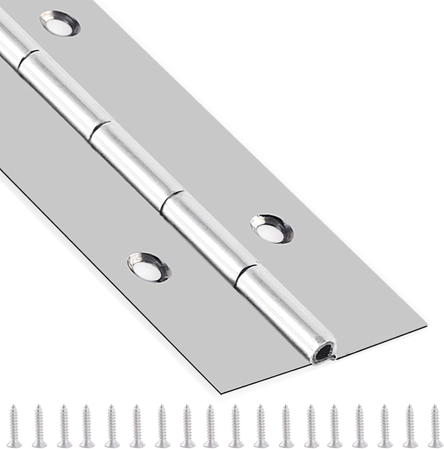 Continuous Piano Hinge 48 Inch x 3 Inch for Cabinet & DIY Projects – Heavy Duty