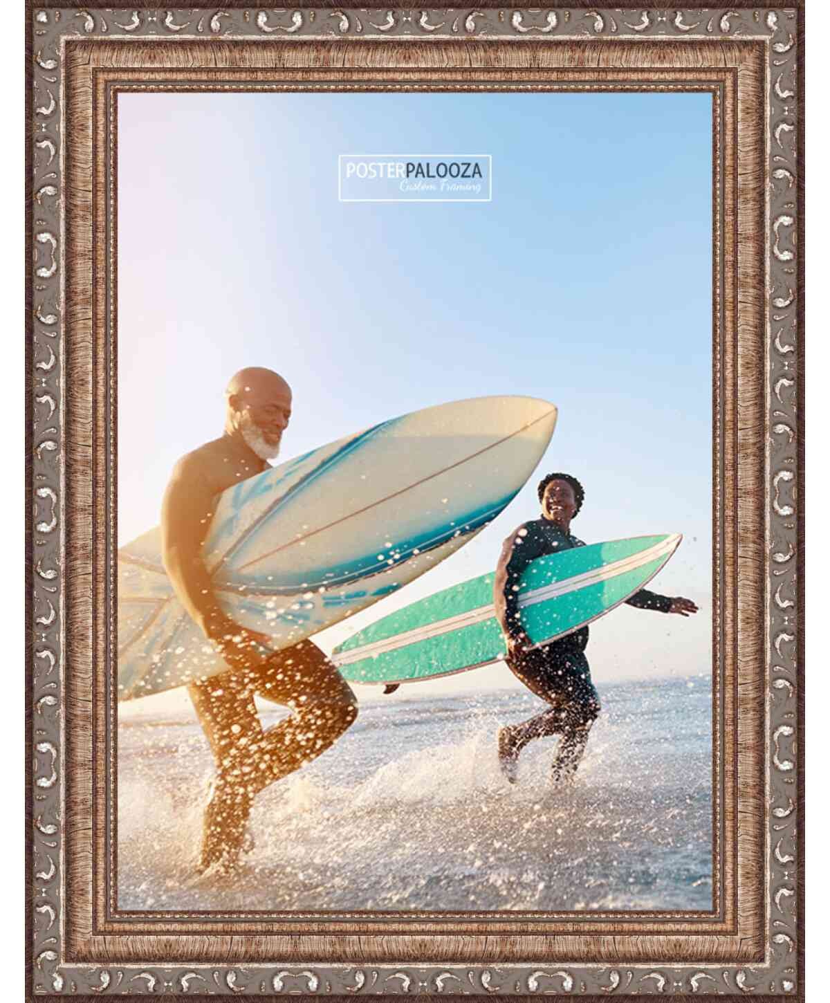 Panoramic Deco Silver Picture Frame – UV Acrylic, Backing, Hanging Hardware