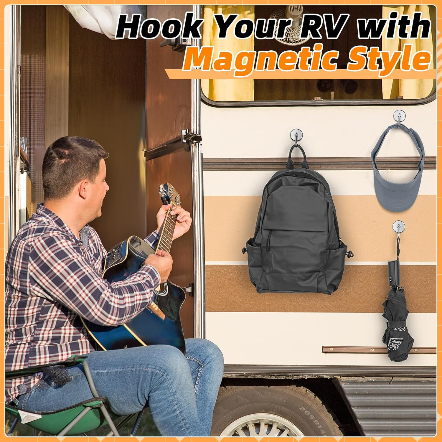 170LBS Magnetic Hooks Heavy Duty, Strong Neodymium Magnetic Hooks with Carabiner