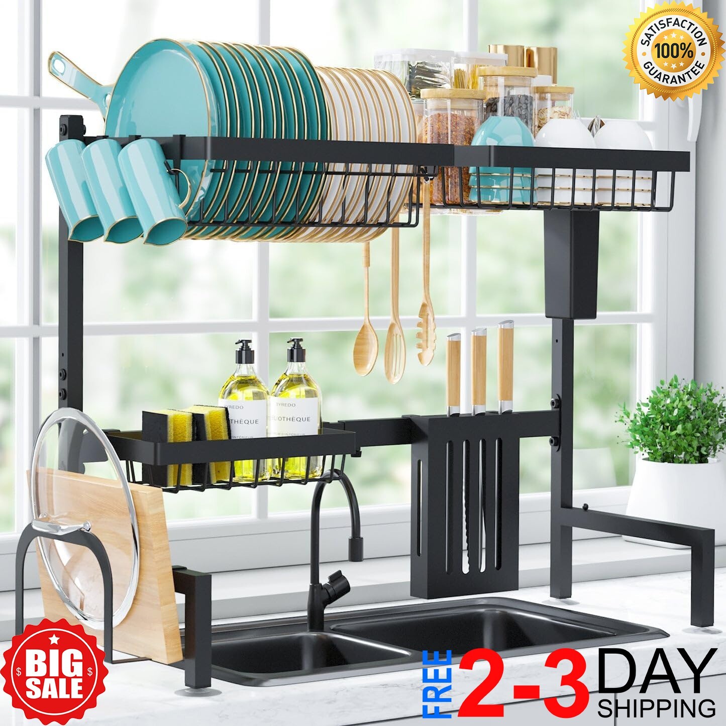Dish Drying Rack Large Over The Sink Dish Drainer Drying Rack Kitchen Organizers