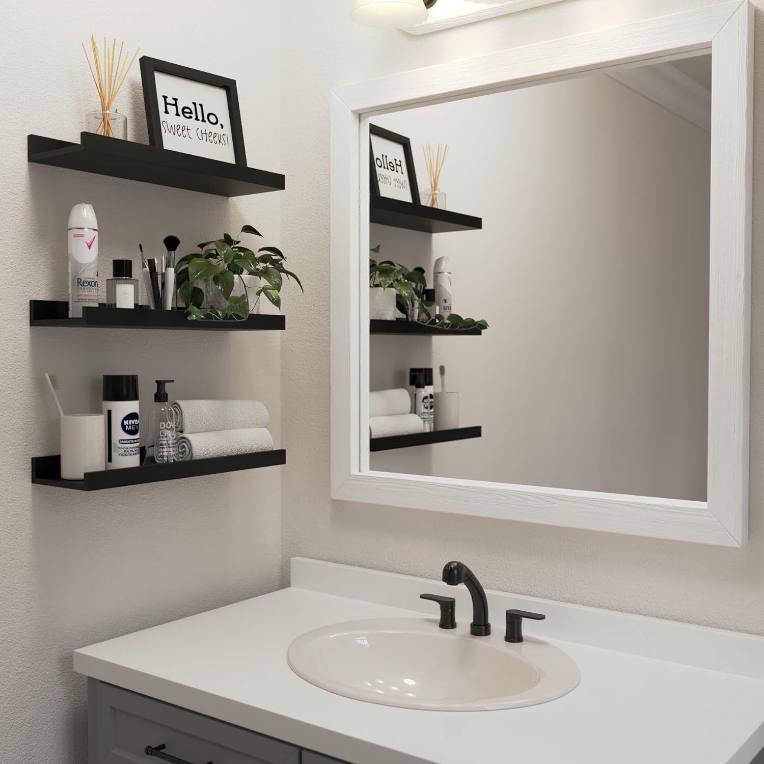 6 Pack Floating Wall Shelves, Display Shelves for Home Decoration