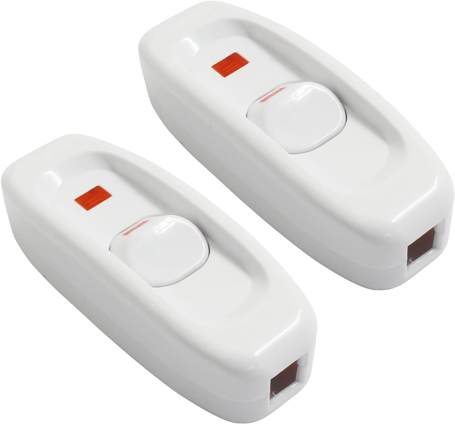 2 Pcs White 10A 250V Inline On/Off Switch | Table Lamp Switch, Inline Cord