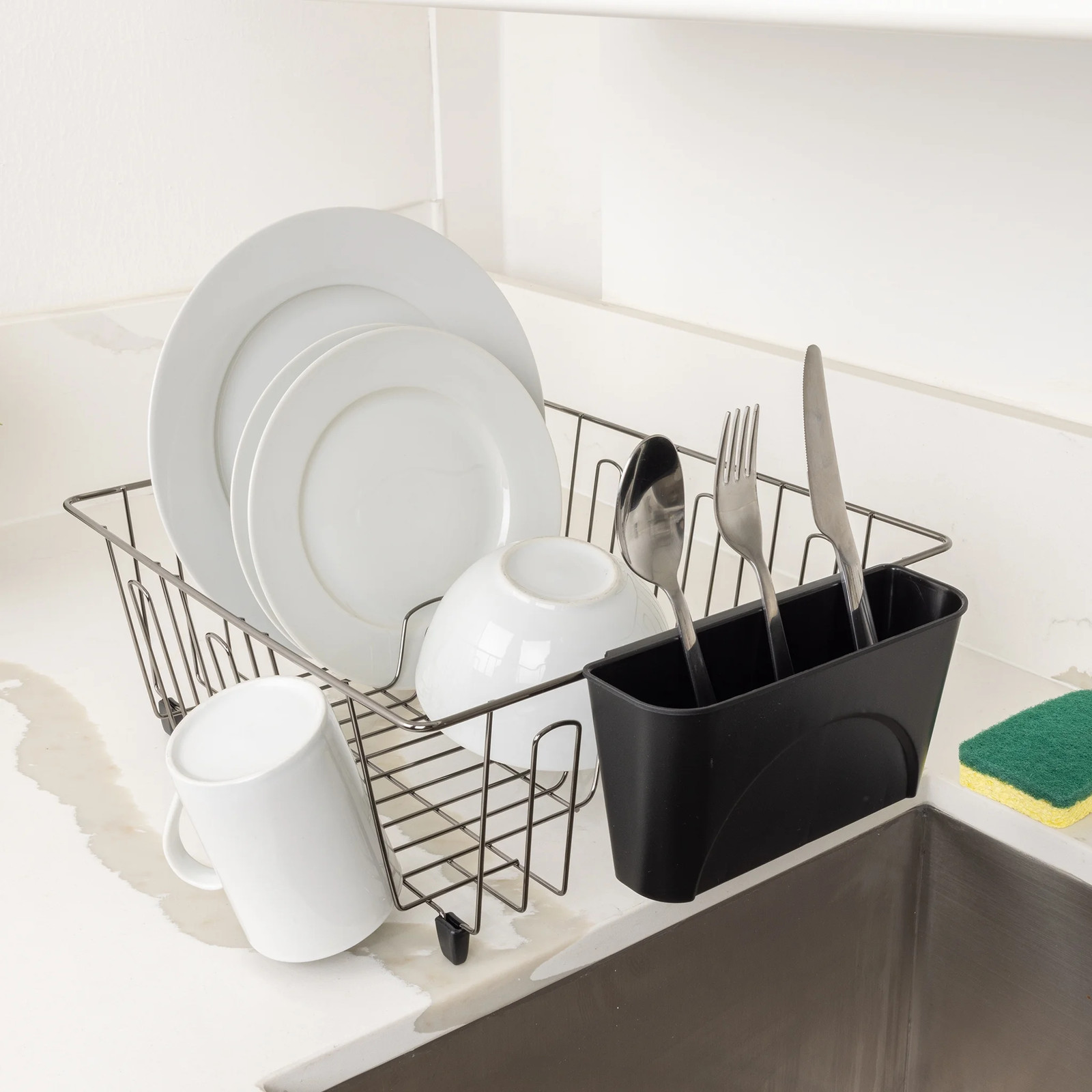 Small Dish Drainer Rack – Chrome/Black