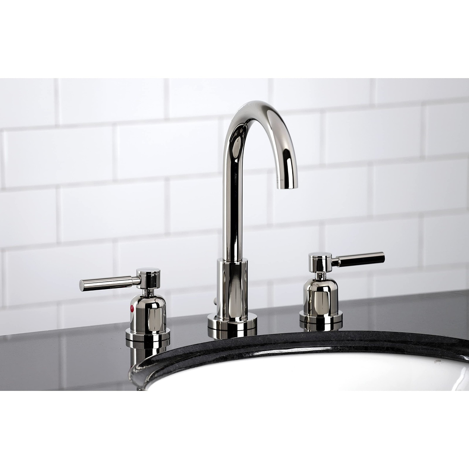 Fauceture Concord Widespread Bathroom Faucet with Pop-Up Drain, Polished Nickel