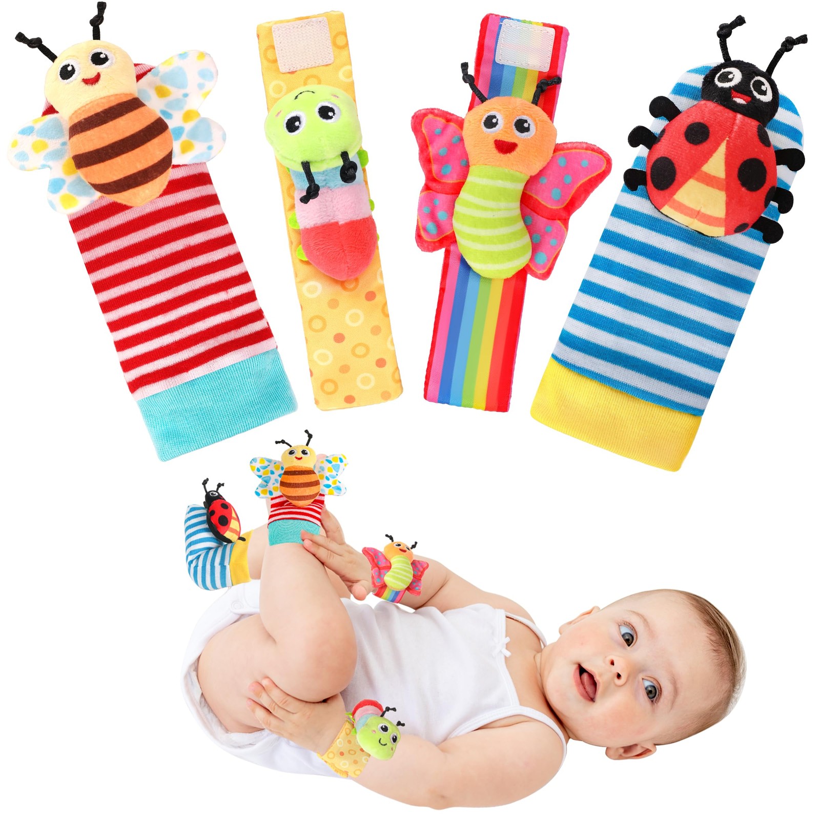 Baby Toys for 0-12 Months Newborn Boys and Girls Gifts Wrist Rattle Socks for Ba