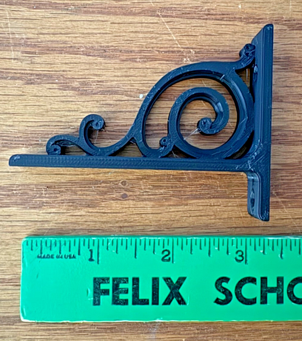 2 Black Shelf Shelving Brackets 3 in X 2.5 in Curio Display Durable Elegant