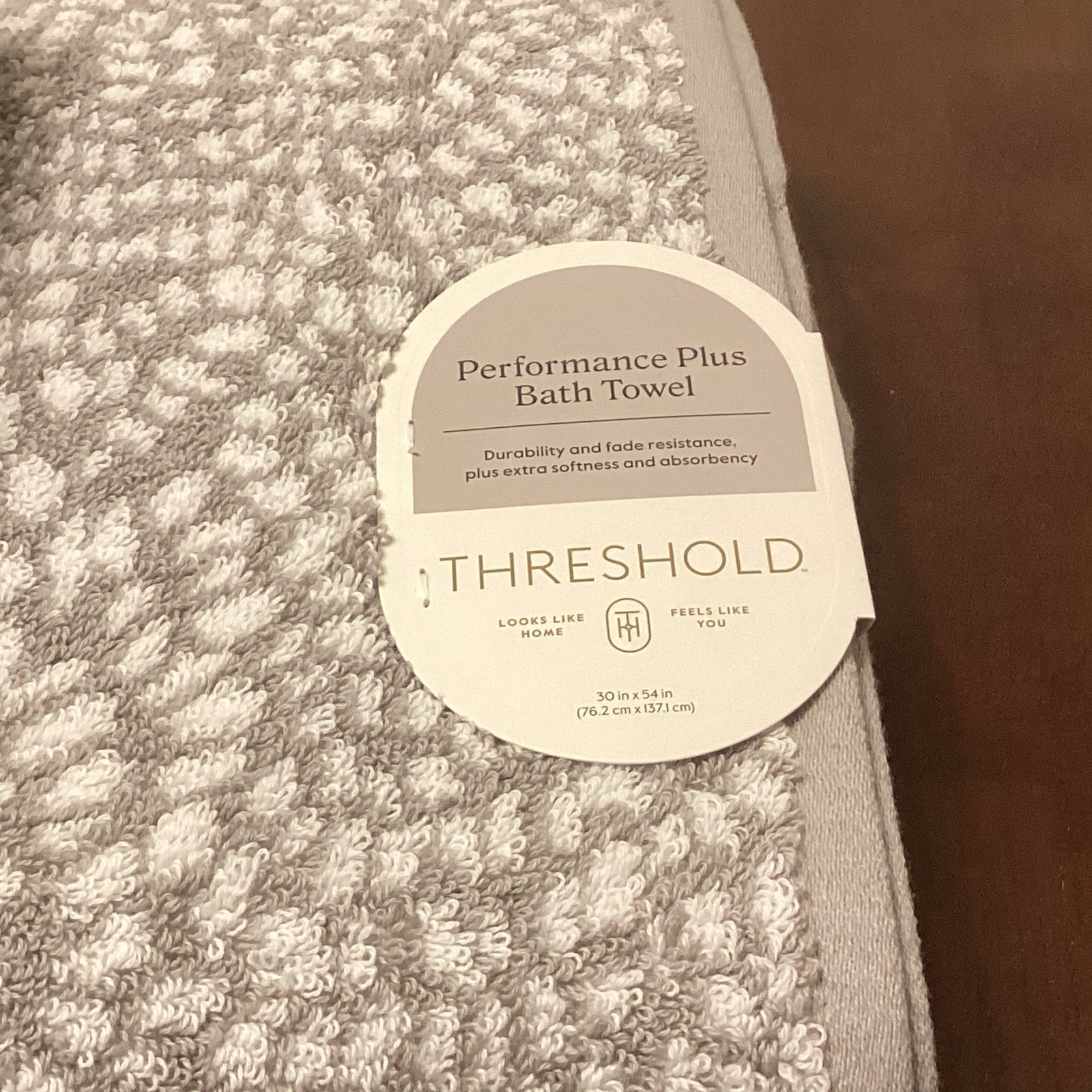 Performance Plus Bath Towel Hand Towel NEW Gray Geo Threshold™ 100% Cotton Set 2