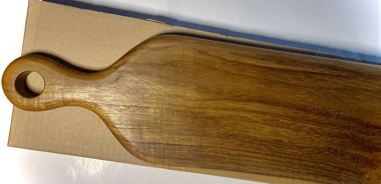 Teak Wood – One Piece Solid Teak Wood Board for Cutting, Serving, W/ Long Handle