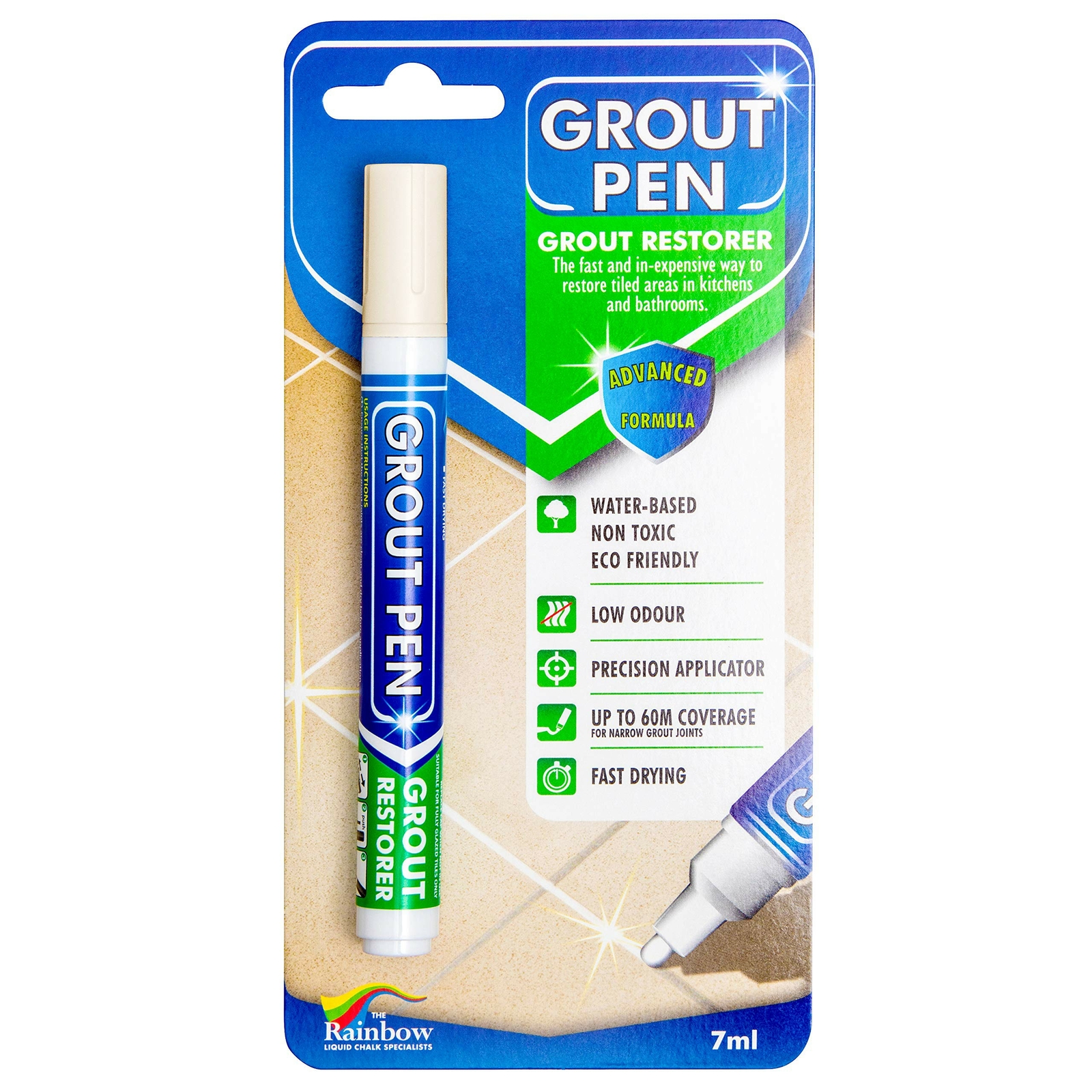Grout Pen Ivory Tile Paint Marker: Waterproof Tile Grout Colorant and Sealer Pen