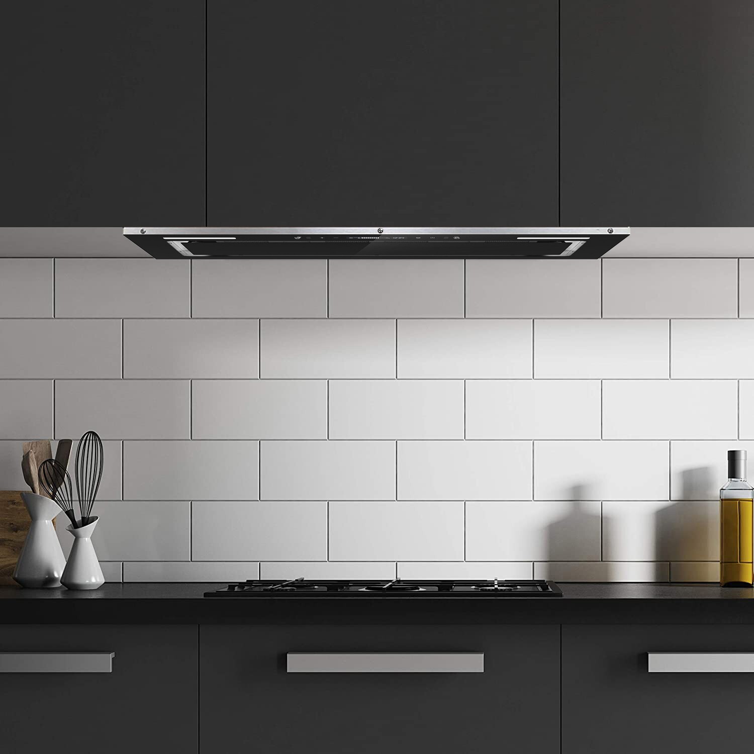 30in Built-in Insert Range Hood 900CFM Tempered Glass Kitchen Vent w/LED New