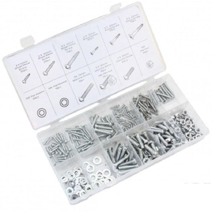 347 PC PIECE METRIC SIZE NUT AND BOLT SCREW ASSORTMENT HARDWARE KIT