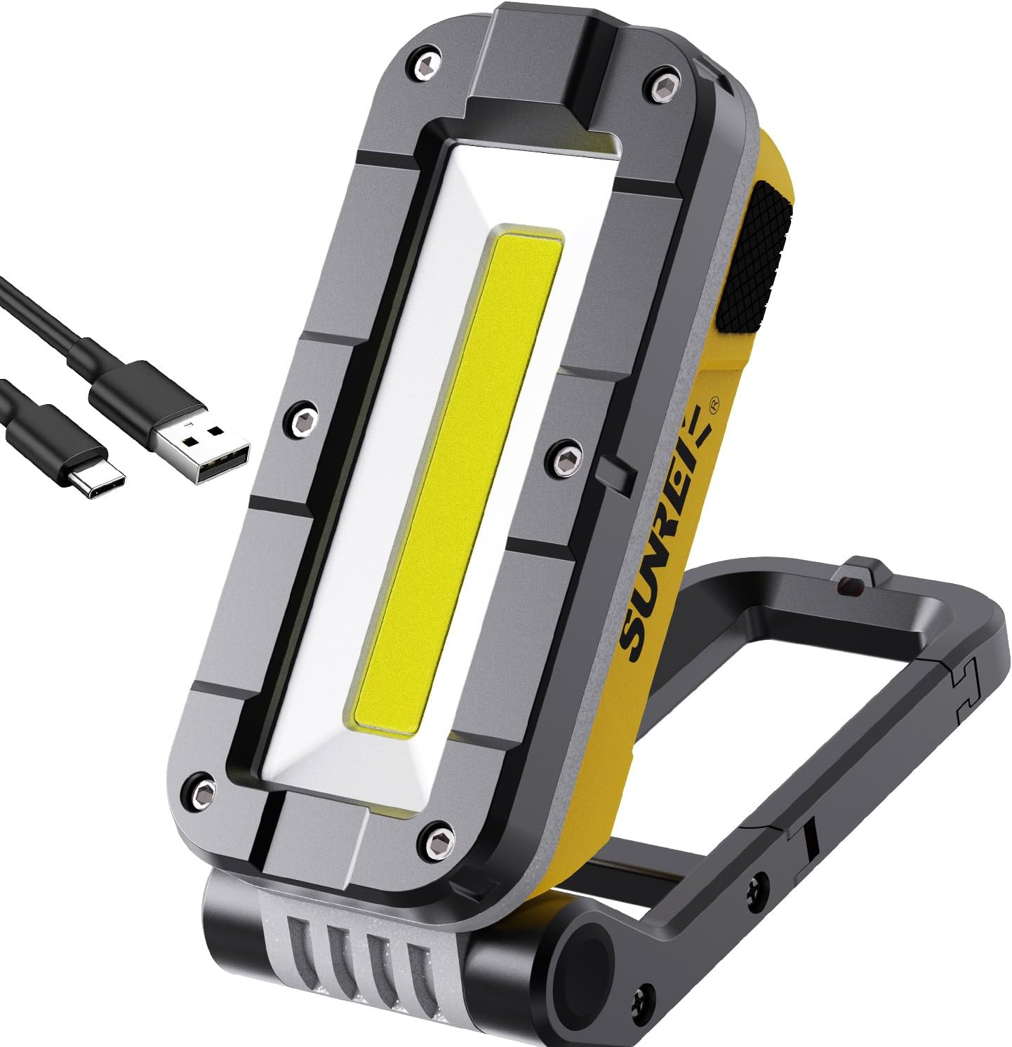 LED Rechargeable Magnetic Work Lights COB Mechanic Lights,1200 Lumens, Magnetic