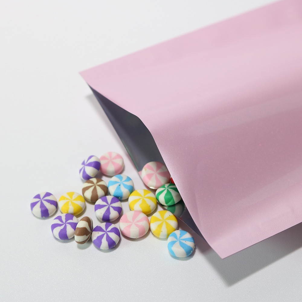 Many Different Sizes/Colors for 100 Flat Metallic Open Top Bags w/ Tear Notches