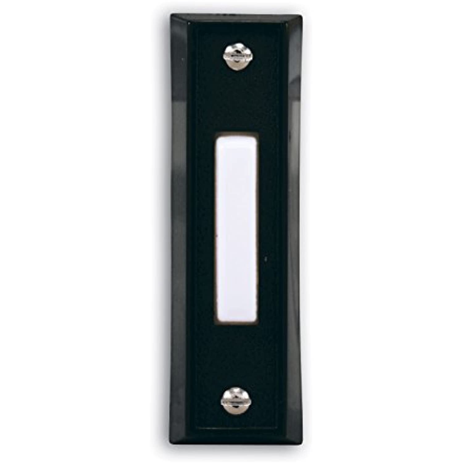 Heath Zenith SL-664-02 Wired Push Button, Black Finish with White Center Button