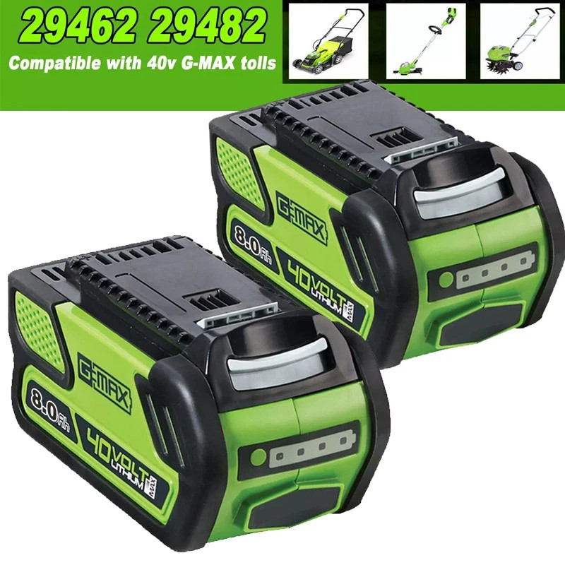 1-2PACK 8.0Ah For Greenworks G-MAX 40V Lithium Battery 29472 29462 29252 20202