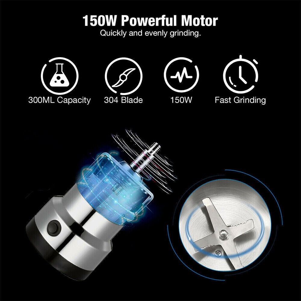 300W Electric Coffee Bean Grinder Nut Seed Herb Grind Spice Crusher Mill Blender