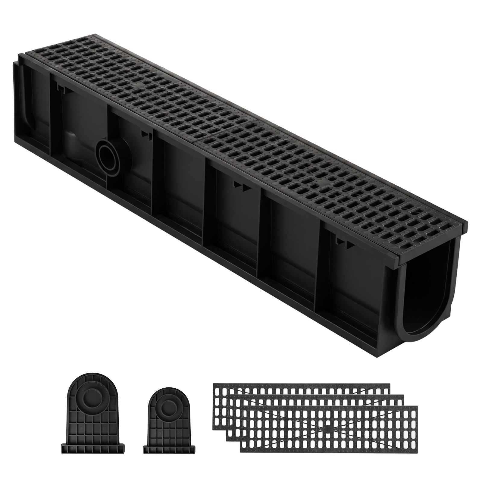 Uimoso 40.1 x 6.1 x 8.0 in HDPE Linear Drainage Channel, 4-Pack