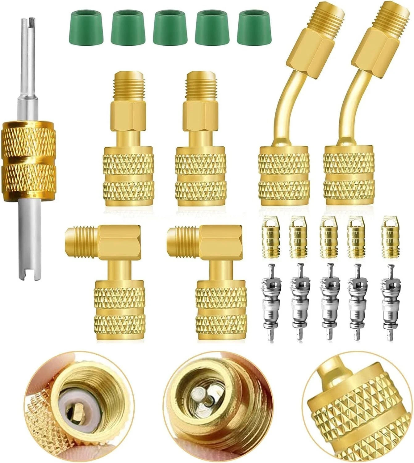Wells R410A Mini Split Adapter Kit 12PCS 5/16 Female to 1/4 Male Adapter HVAC…